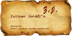 Zoltner Jordán névjegykártya